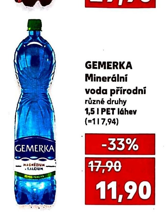 GEMERKA Minerální voda přírodní