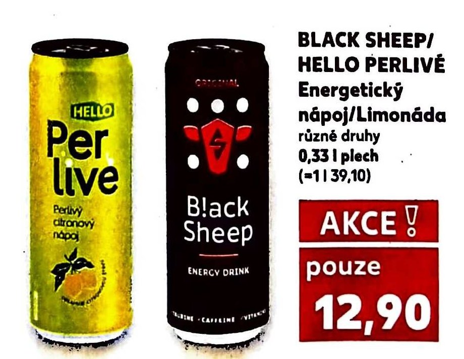 BLACK SHEEP / HELLO PERLIVÉ Energetický nápoj / Limonáda
