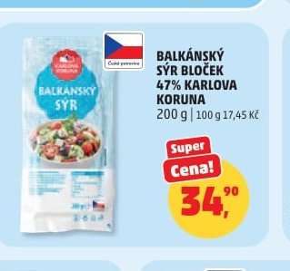 BALKÁNSKÝ SÝR BLOČEK KARLOVA KORUNA