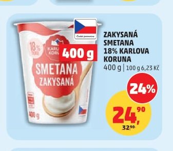 ZAKYSANÁ SMETANA 18% KARLOVA KORUNA