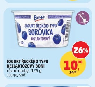 JOGURT ŘECKÉHO TYPU BEZLAKTÓZOVÝ BONI