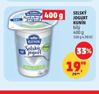 SELSKÝ JOGURT KUNÍN bílý 400 g