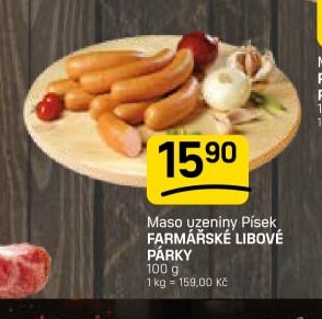 Maso uzeniny Písek FARMÁŘSKÉ LIBOVÉ PÁRKY
