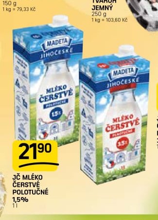 JČ Mléko čerstvé polotučné 1,5%