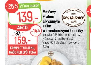 Vepřový vrabec s kysaným zelím a bramborovými knedlíky