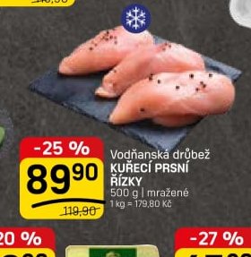 Vodňanská drůbež KUŘECÍ PRSNÍ ŘÍZKY