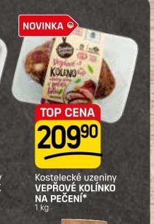 Kostelecké uzeniny VEPŘOVÉ KOLÍNKO NA PEČENÍ