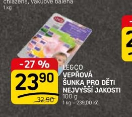 LEGCO VEPŘOVÁ ŠUNKA PRO DĚTI NEJVYŠŠÍ JAKOSTI