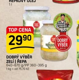 DOBRÝ VÝBĚR ZELÍ I ŘEPA