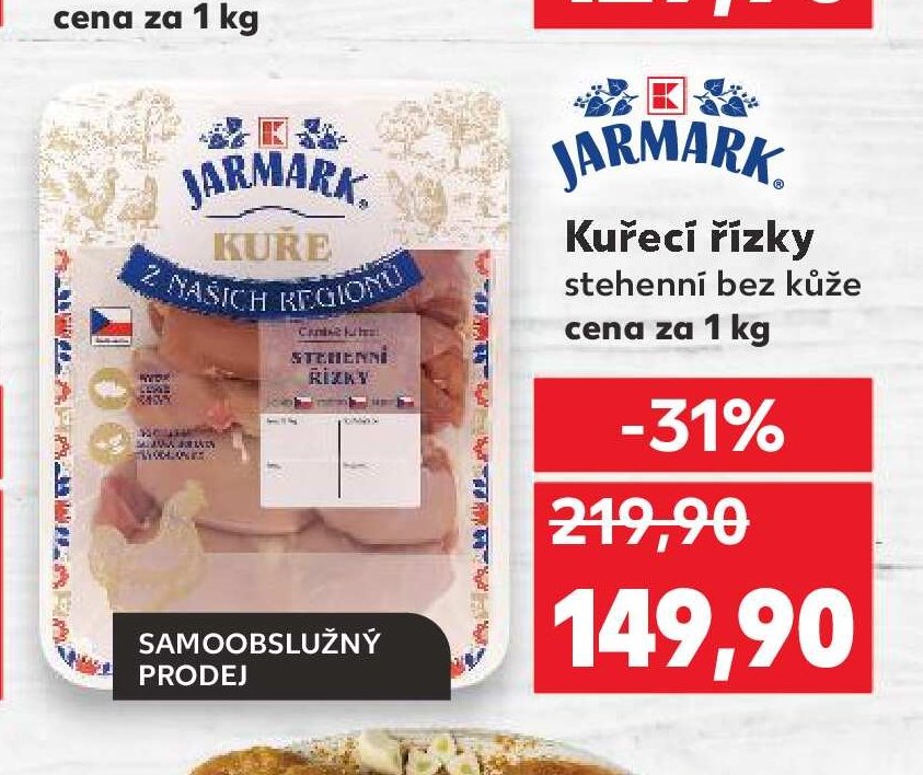 Jarmark Kuřecí řízky stehenní bez kůže