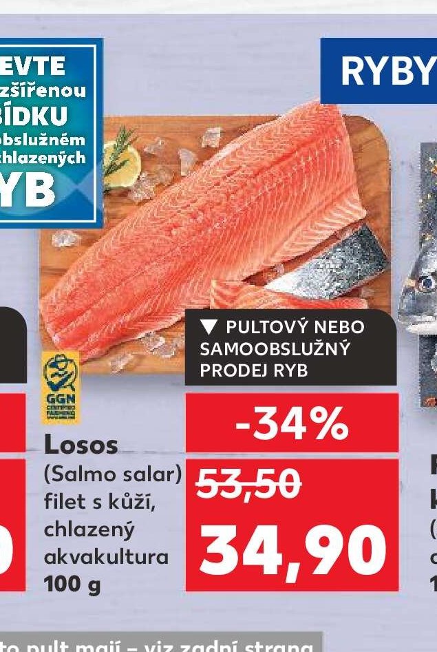 Losos filet s kůží, chlazený
