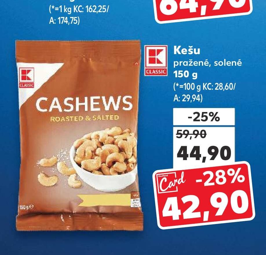 Classic Kešu pražené, solené