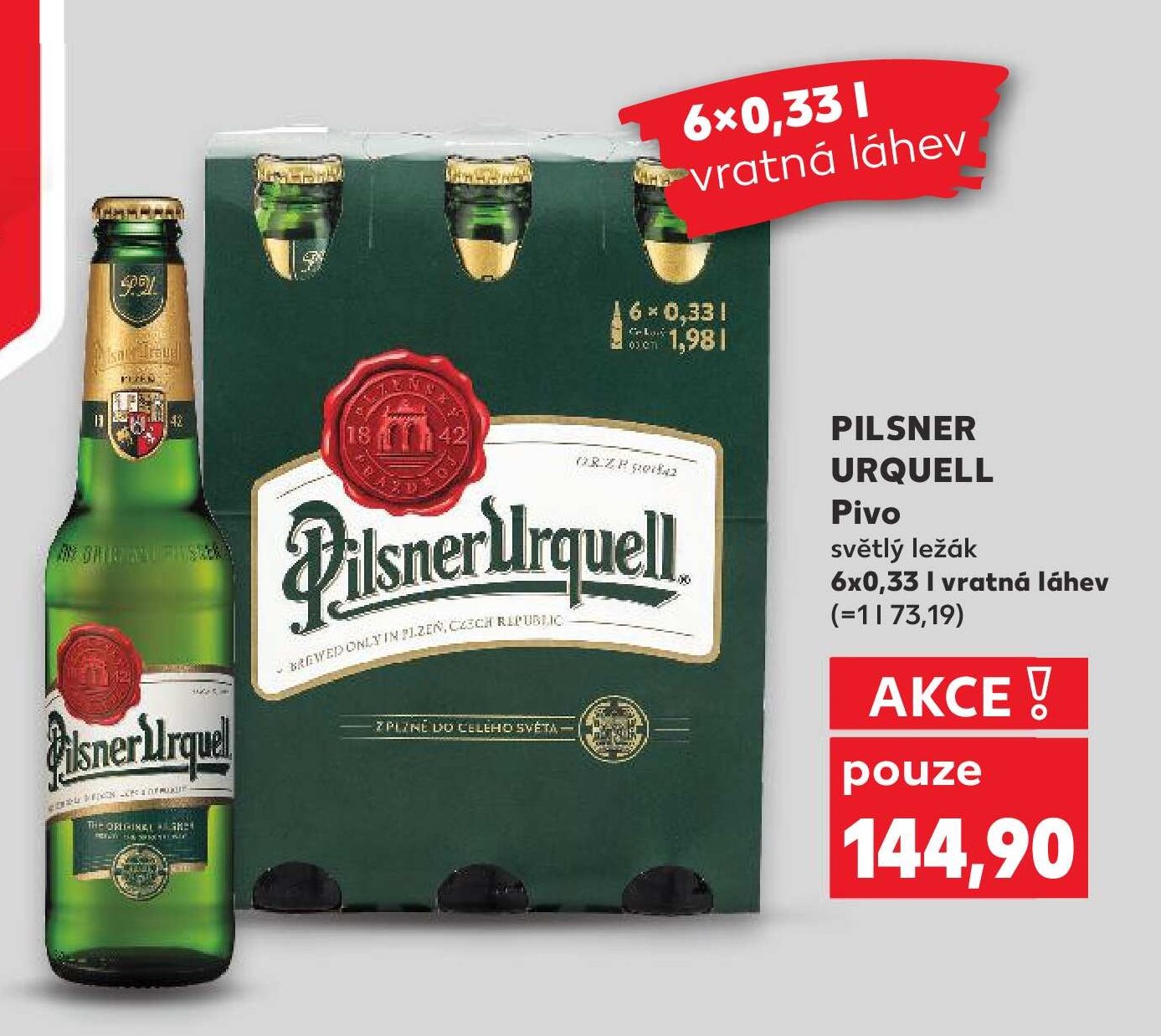 Pilsner Urquell 6x0,33 l vratná láhev