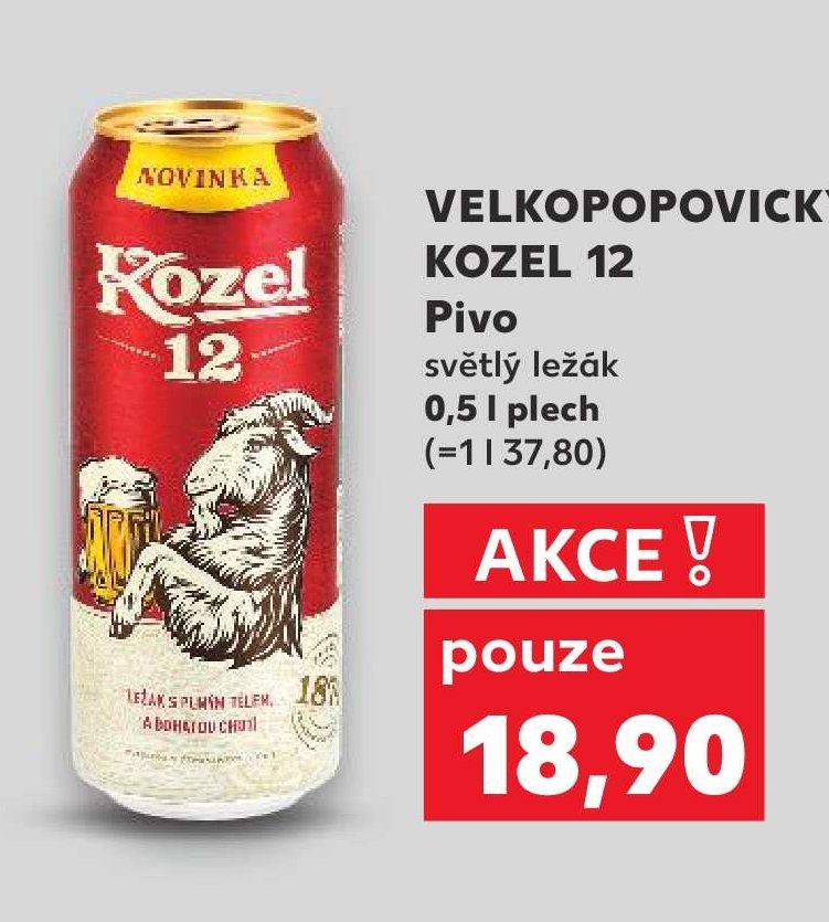 Velkopopovický Kozel 12 Pivo světlý ležák