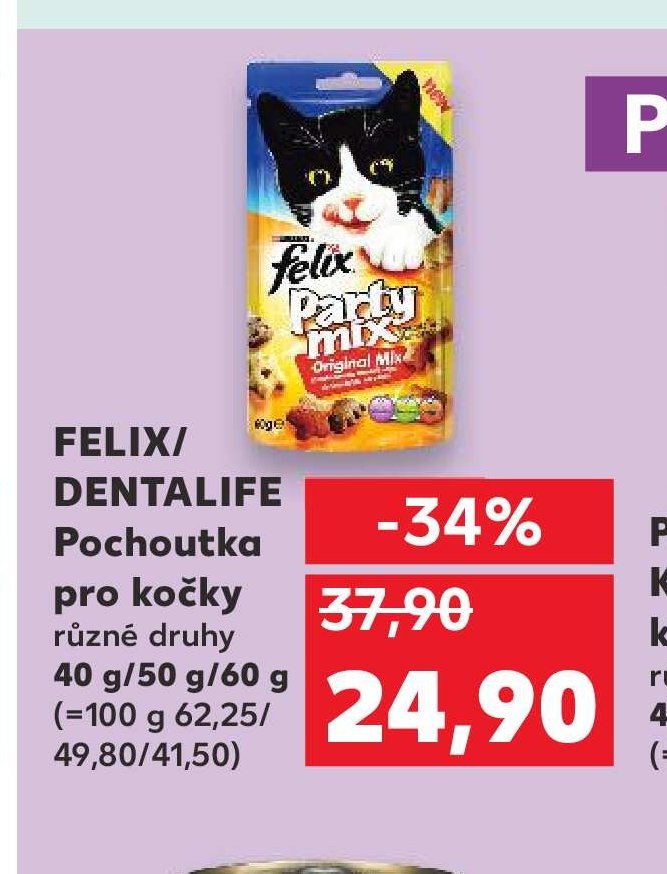 FELIX/DENTALIFE Pochoutka pro kočky různé druhy