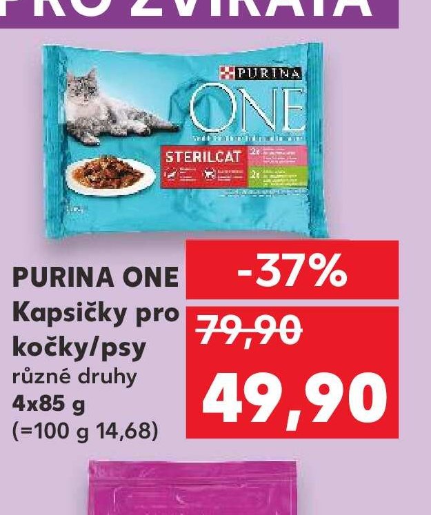 PURINA ONE Kapsičky pro kočky/psy různé druhy 4x85 g