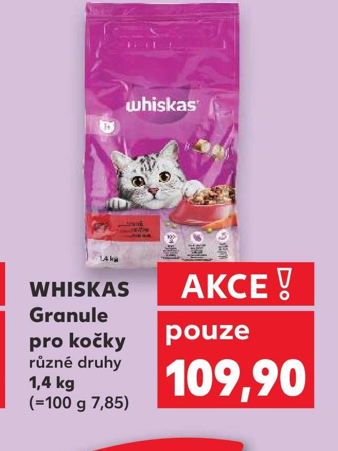 WHISKAS Granule pro kočky různé druhy 1,4 kg