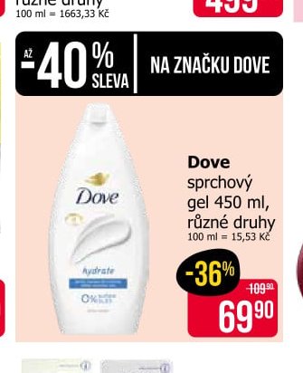 Dove sprchový gel 450 ml, různé druhy