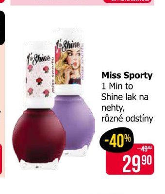 Miss Sporty 1 Min to Shine lak na nehty, různé odstíny