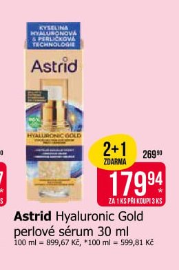 Astrid Hyaluronic Gold perlové sérum 30 ml