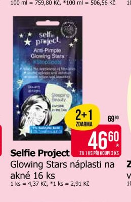 Selfie Project Glowing Stars náplasti na akné 16 ks