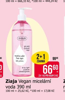 Ziaja Vegan micelární voda 390 ml