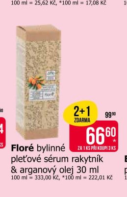 Floré bylinné pleťové sérum rakytník & arganový olej 30 ml