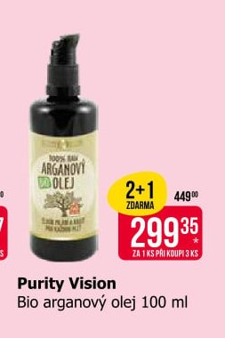 Purity Vision Bio arganový olej 100 ml