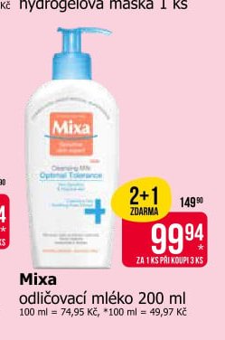 Mixa odličovací mléko 200 ml