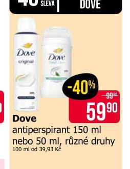 Dove antiperspirant 150 ml nebo 50 ml