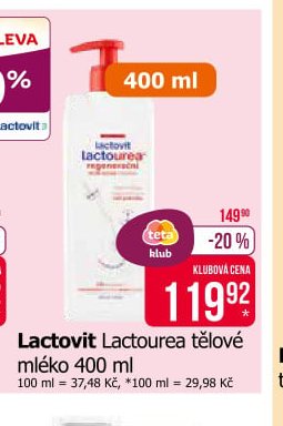 Lactovit Lactourea tělové mléko 400 ml