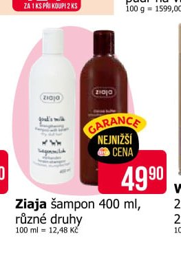 Ziaja šampon 400 ml, různé druhy