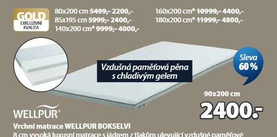 Vrchní matrace WELLPUR BOKSELVI - Jysk akcniletaky.com