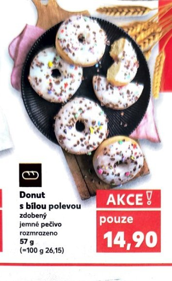 Donut s bílou polevou