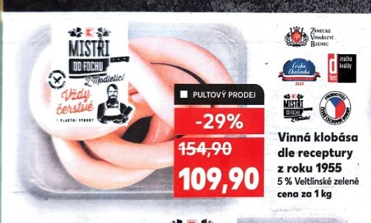 Vinná klobása dle receptury z roku 1955