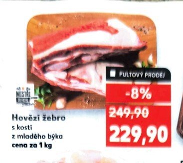 Hovězí žebro s kostí z mladého býka