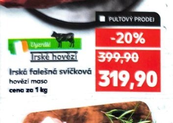 Irská falešná svíčková hovězí maso