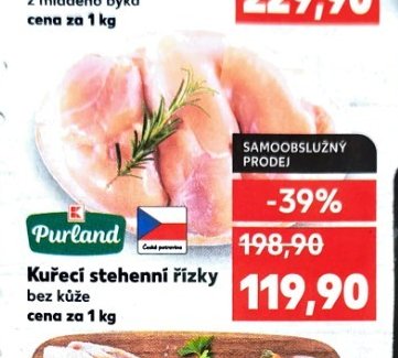 Kuřecí stehenní řízky bez kůže