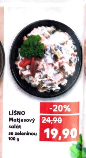 LÍŠNO Matjesový salát se zeleninou