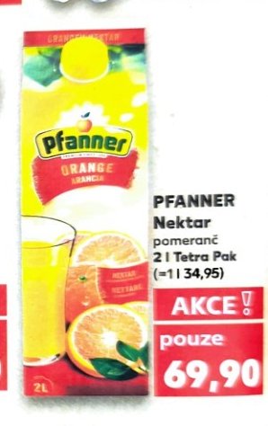 PFANNER Nektar pomeranč
