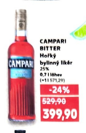 CAMPARI BITTER Hořký bylinný likér