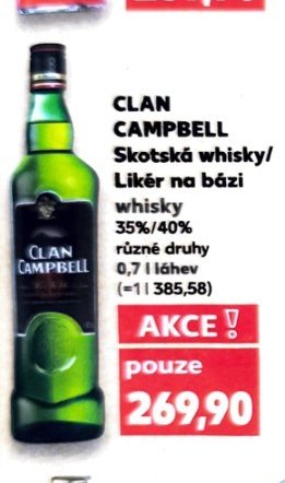CLAN CAMPBELL Skotská whisky/ Likér na bázi whisky