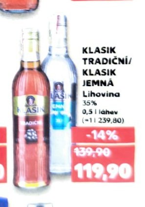 KLASIK TRADIČNÍ/ KLASIK JEMNÁ Lihovina