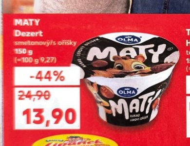 Maty dezert smetanový s oříšky