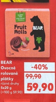 Bear Ovocné rolované plátky