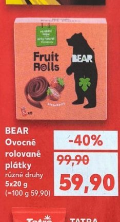 Bear Ovocné rolované plátky