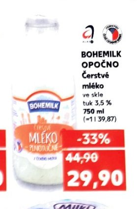 BOHEMILK Opočenské čerstvé mléko