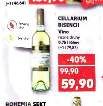 CELLARIUM BISENCII Víno různé druhy 0,75l láhev