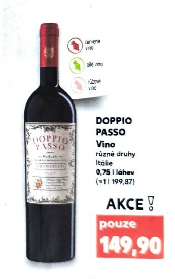 DOPPIO PASSO Víno různé druhy 0,75l láhev
