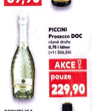 PICCINI Prosecco DOC různé druhy 0,75l láhev